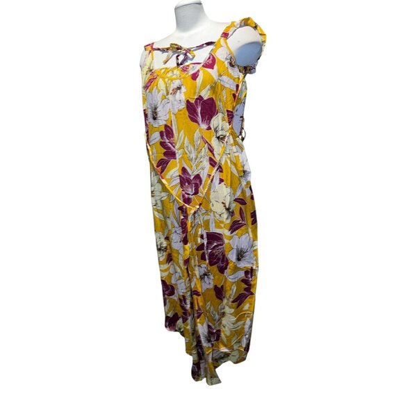 Band of the Free NWT Euphoria Gold Floral Wide Leg Jumpsuit Sz Small Womens Yell - Picture 12 of 14